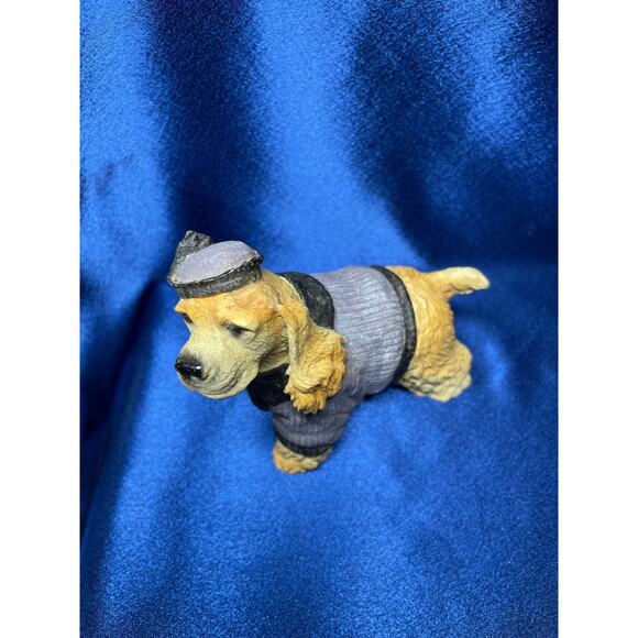 Buff Cocker Spaniel Dog Wearing Sweater and Hat Figurine - Picture 7 of 8